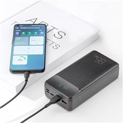 POWER BANK 30000 mAh XO PR201 65W DO LAPTOPA 2 X USB-A   1 X USB-C   1 X MICRO   1 X LIGHTNING czarny-107265