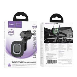 UCHWYT SAMOCHODOWY HOCO HW30 Z ŁADOWANIEM INDUKCYJNYM 15W DO KRATKI czarny-107378