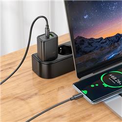 ŁADOWARKA SIECIOWA HOCO N63 1 x USB-C   1 X USB-A 30W (WTYCZKA) czarna-107666