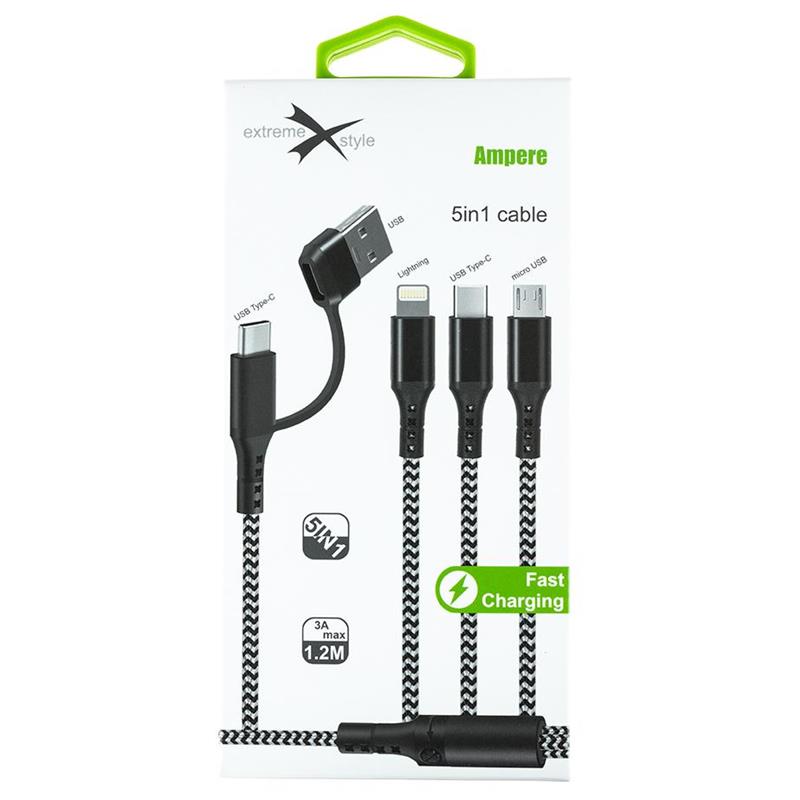 KABEL AMPERE 5W1 USB / USB-C / USB-C / MICRO / LIGHTNING
KAB000305-107770