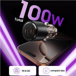 ŁADOWARKA SAMOCHODOWA TECH-PROTECT CC03 100W 1 X USB-C (65W)   1 x USB-C (35W) czarna 
5906302361687-109362