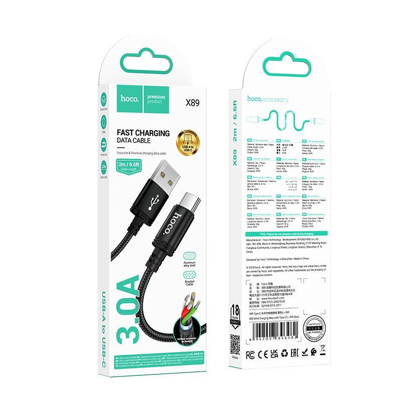 KABEL USB TYP C HOCO X89 3A 1m czarny-110104