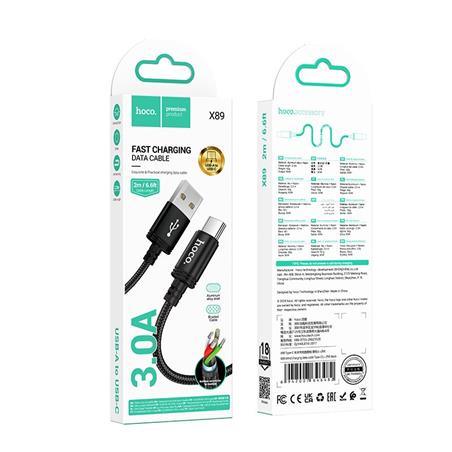 KABEL USB TYP C HOCO X89 3A 1m czarny-110104