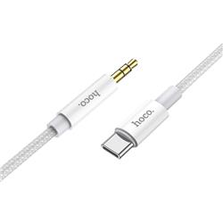 KABEL AUX AUDIO JACK 3.5mm / TYP C HOCO UPA19 1m srebrny-110109