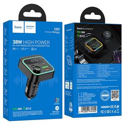 ŁADOWARKA SAMOCHODOWA HOCO   TRANSMITER FM BLUETOOTH 20W QC 3.0 E85 czarny-110135