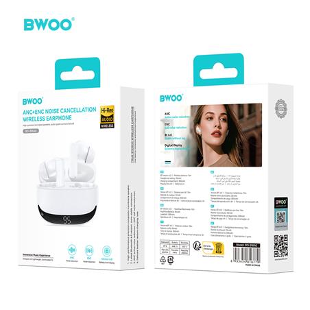 SŁUCHAWKI BWOO BLUETOOTH TWS ANC BW40 Z WYŚWIETLACZEM LCD białe 
6933654816779
GSM194964-112136