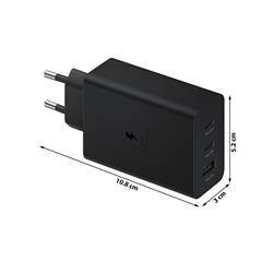 ORYGINALNA WTYCZKA SIECIOWA USB SAMSUNG 2 x USB TYP C   USB QUICK 65W EP-T6530NBEGEU czarna BOX-112251