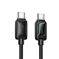 KABEL USB TYP C / TYP C HOCO U146 z DIODĄ 60W 3A 1,2m czarny-112435
