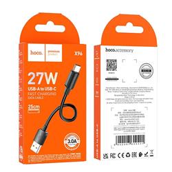 KABEL USB TYP C HOCO X96 27W 0,25m czarny-112424