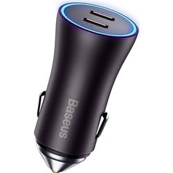 ŁADOWARKA SAMOCHODOWA BASEUS GOLDEN CONTACTOR 2XUSB-C 40W szara 
6932172608026-112648