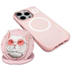 ETUI NIMMY GLASSES COOL CAT MAGSAFE IPHONE 16 PRO różowy 
6971080310690-112767