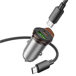 ŁADOWARKA SAMOCHODOWA HOCO NZ16A 1 X USB-A   1 X USB-C QC3.0 PD 43W   KABEL TYP C - TYP C szara
-112998