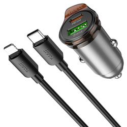 ŁADOWARKA SAMOCHODOWA HOCO NZ16A 1 X USB-A   1 X USB-C QC3.0 PD 43W   KABEL TYP C - TYP C szara
-113000