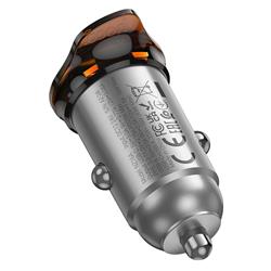 ŁADOWARKA SAMOCHODOWA HOCO NZ16A 1 X USB-A   1 X USB-C QC3.0 PD 43W szara
-113003