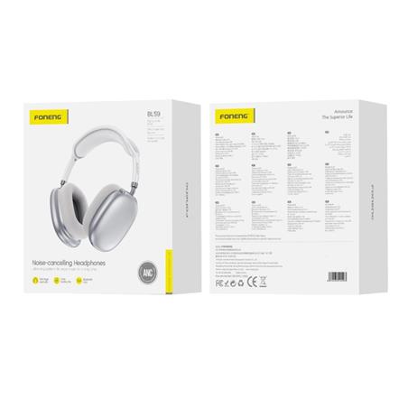 SŁUCHAWKI NAUSZNE BLUETOOTH FONENG BL59 srebrne
(ANC)-113576