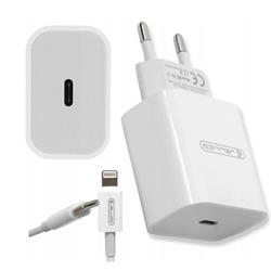 ŁADOWARKA SIECIOWA JELLICO C86 20W USB TYP C   KABEL USB TYP C - LIGHTNING biała-113943