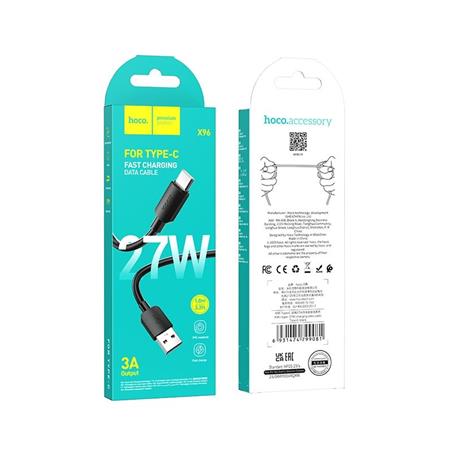 KABEL USB TYP C HOCO X96 27W 1m czarny -114690