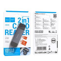 CZYTNIK KART PAMIĘCI HOCO HB45 SD / TF HOCO USB A / USB C 3.0 szary
6942007620529-114813