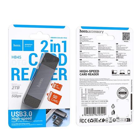 CZYTNIK KART PAMIĘCI HOCO HB45 SD / TF HOCO USB A / USB C 3.0 szary
6942007620529-114813