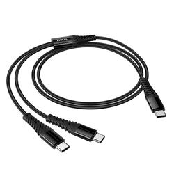 KABEL USB TYP C / TYP C   TYP C HOCO X123 2W1 1m czarny-115482