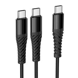 KABEL USB TYP C / TYP C   TYP C HOCO X123 2W1 1m czarny-115484