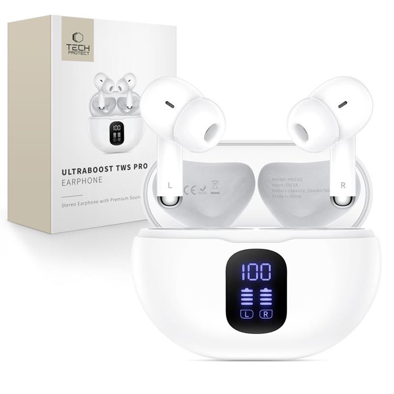 SŁUCHAWKI BEZPRZEWODOWE TECH-PROTECT ULTRABOOST TWS PRO G2 białe
5906302332274-115548