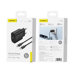 ŁADOWARKA SIECIOWA FONENG EU51 GaN   KABEL TYP C / TYP C 25W czarna
6970462511656-109538