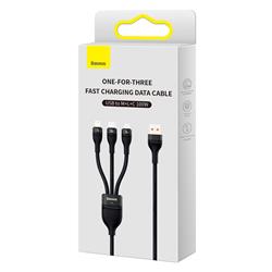 KABEL MICRO / LIGHTINING / USB-C BASEUS FLASH II 3W1 2.4A 0.5M 100W czarny 
6932172608743 w
6932172608712-97317