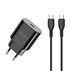 ŁADOWARKA SIECIOWA JELLICO C35 25W 1 X USB-C   KABEL TYP C - TYP C czarna-115972
