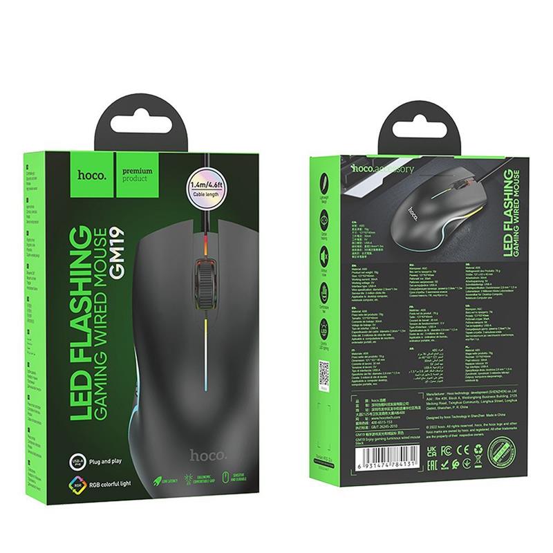 HOCO MYSZ KOMPUTEROWA PRZEWODOWA GM19 USB-A 1000DPI czarna
6931474784131-116886