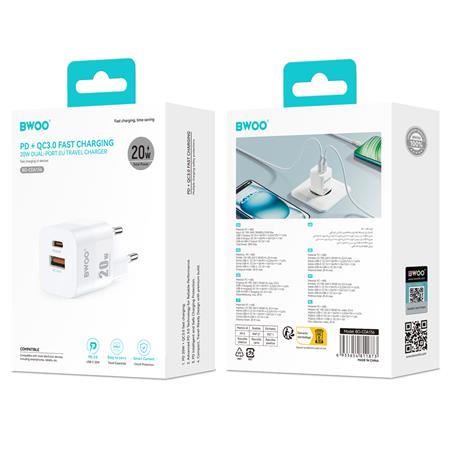 ŁADOWARKA SIECIOWA BWOO PD CDA156 1 X USB-C 1 X USB 20W biała 
6933654811873
GSM183268-117705